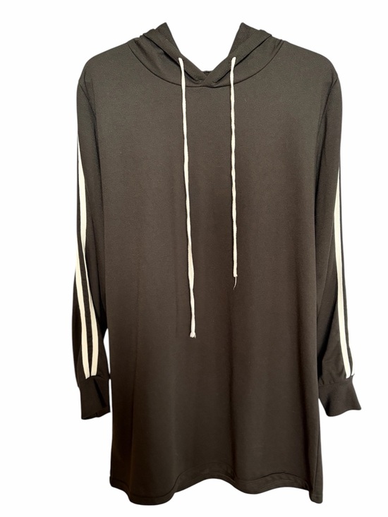 no brand Dresses & Skirts - Black Hoodie Dress with White Stripe Sleeves
